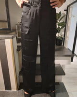 Pantaloni cargo satin